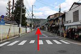 Go straight for about 300 meters to the East on YASAKA street.
