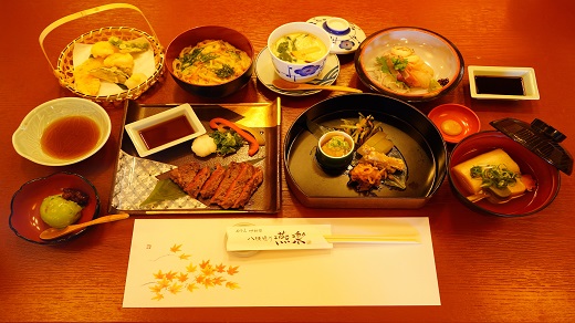 A meal at a restaurant specializing in Kyoto cuisine